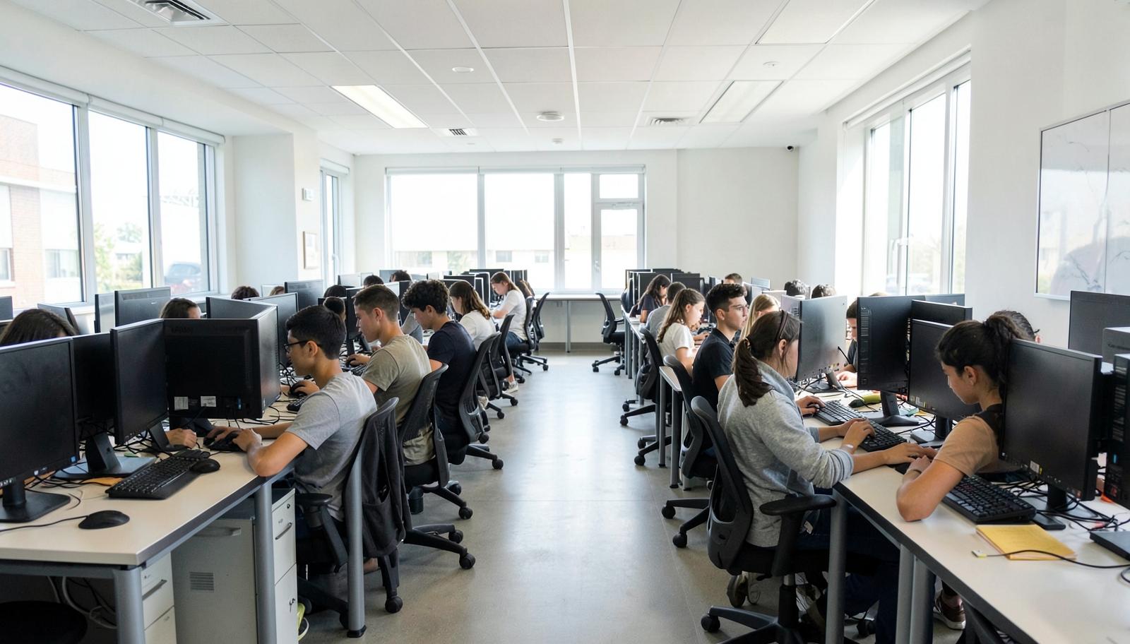 Students working in the computer laboratory